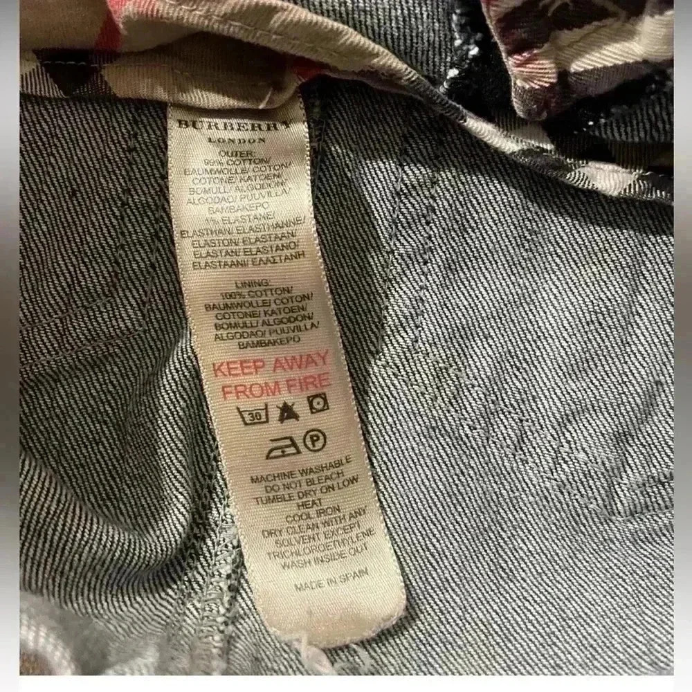 Burberry 2 Denim Nova Check Overall Denim Dress Shipped via USPS - Picture 3 of 5